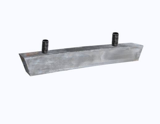 Anode nhôm gắn phẳng với lõi thanh đặc để bảo vệ chống ăn mòn bằng phương pháp cathodic ngoài khơi, tuân thủ hình dạng hình học của cấu trúc hơn và có ảnh hưởng thấp hơn đến điện trở