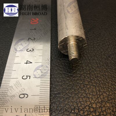 Thanh Anode Magiê Bạc Sáng Bóng Với Đường Kính 21mm 26mm 32mm và Dải Nhiệt Độ 600°C Tăng Cường Độ Bền