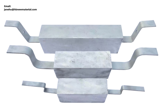 Vùng bùn Phòng chống thấp Anode hy sinh nhôm 1000x200x150mm 81kg Al-Zn-In-Sn hợp kim để bảo vệ đường ống đáy biển