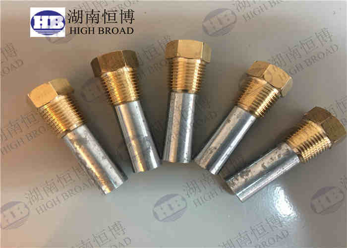 ASTM B418-95 Máy sưởi nước Anode Rod Complete Zinc Pencil Anode For Marine Engines