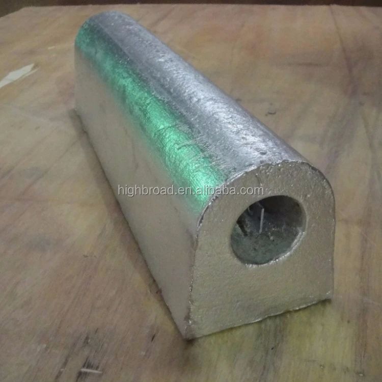 Anode hy sinh bằng nhôm cho bộ trao đổi nhiệt, loại bút, ren M16, dài 350mm, nặng 1.2kg, hợp kim Al-Zn-In bảo vệ chống ăn mòn